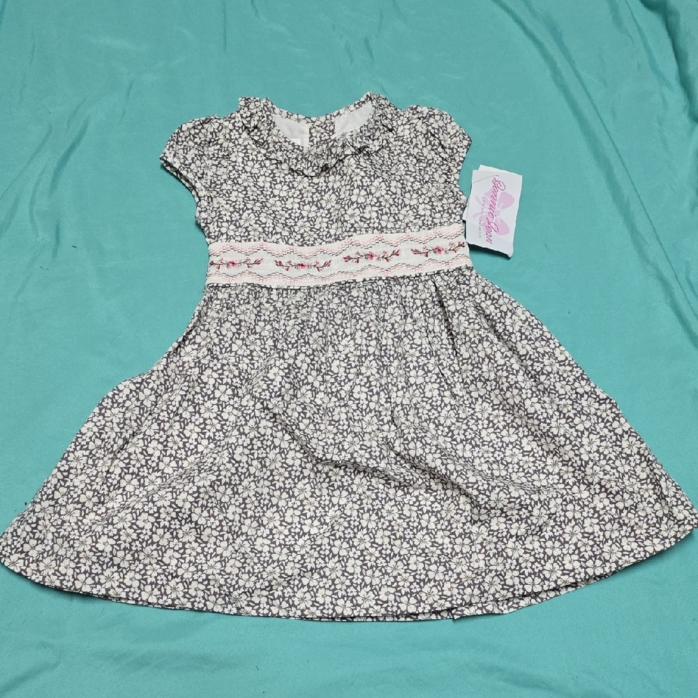 Bonnie Jean Black and White Floral Dress